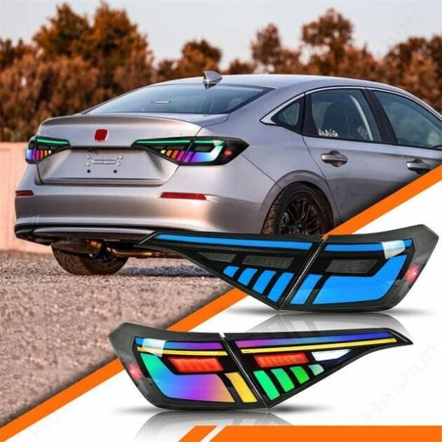 Honda Civic RGB Style Back Lamps Light Smoke – Model 2022-2024