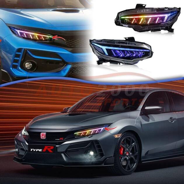 2021 Honda Civic RGB Headlamps Headlights Audi Style 2016-2021